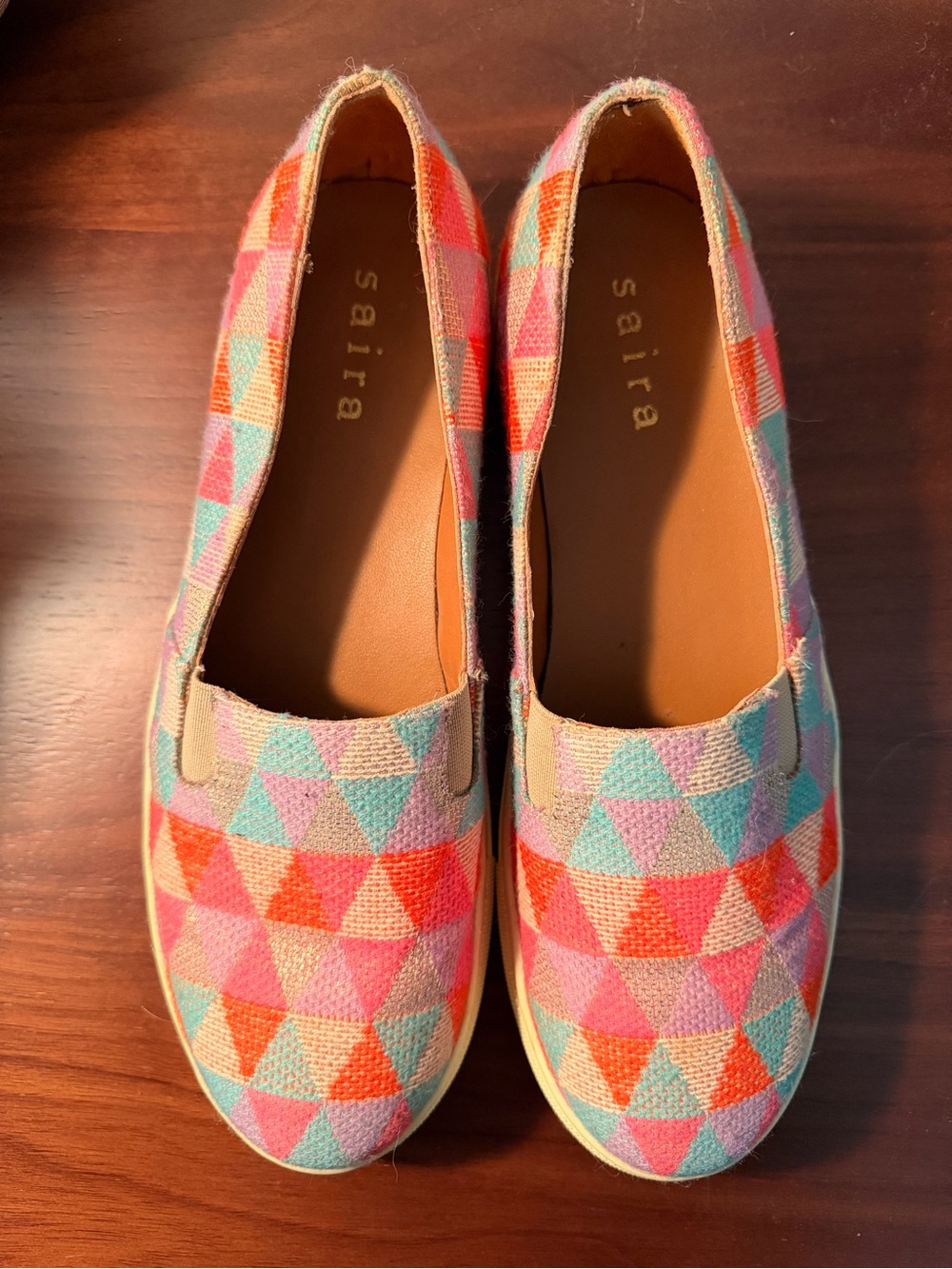 Anthropologie Saira Women's Multicolor Geometric Slip-On Sneakers